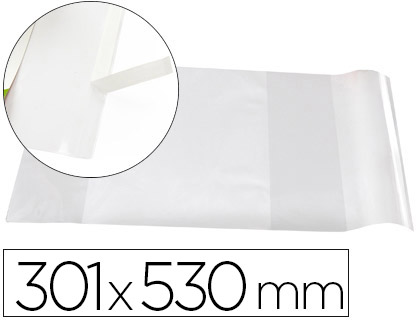 Forralibro Liderpapel nº30 adhesivo 301x530mm. con solapa ajustable